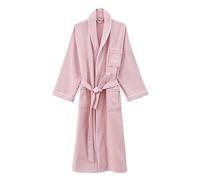Generisch Albornoz para mujer, piqué largo, albornoz de sauna, bata de secado rápido con bolsillos laterales y cinturón, bata de casa para parejas, cómoda ropa de salón para todas las estaciones, Rosa