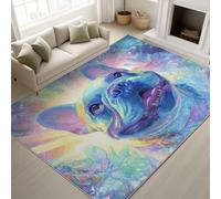 Generisch Alfombra cibernética efecto 3D, 60 x 90 cm, antideslizante, de pelo corto, estampado de animales neón, fácil de limpiar, para salón, dormitorio, habitación juvenil, sala de juegos, retrato