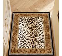 Generisch Alfombra cuadrada, moderna decoración del suelo con estampado de leopardo, naranja, 190 x 190 cm, alfombra grande para salón, salón, decoración del hogar, alfombra de protección para el