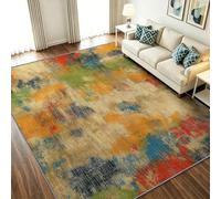 Generisch Alfombra de 140 x 200 cm, abstracta, pelo corto, antideslizante, lavable, suave, alfombra grande, para dormitorio, oficina, comedor, graffiti arte