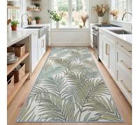 Generisch Alfombra de pasillo con hojas de palmera, 50 x 150 cm | Alfombra de pasillo moderna, tropical, natural, antideslizante, lavable, para dormitorio, cocina, sala de estar