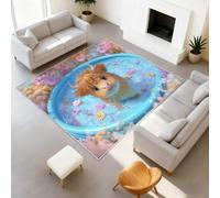 Generisch Alfombra de salón con efecto 3D, diseño de animales, bonita estética, alfombra decorativa de vaca, piscina, alfombra de flores coloridas, alfombra de suelo para interior, alfombra de suelo