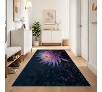 Generisch Alfombra lavable de pasillo de pelo corto, glamurosa y elegante, con flores de lujo, para salón, alfombra suave para alfombra de cama, decoración, dormitorio, habitación infantil, 80 x 180