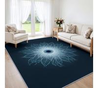 Generisch Alfombra para salón, 200 x 300 cm, antideslizante de pelo corto, en mandala, lavable para dormitorio, oficina en casa, clásica y misteriosa