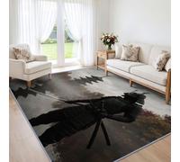 Generisch Alfombra Salón Guerrero Torre, 80 x 150 cm | Alfombra lavable de pelo corto, suave, antideslizante, vintage, oscura, para dormitorio, comedor y oficina