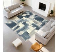 Generisch Alfombra suave moderna minimalista lavable elegante alfombra azul marino gris grandes pinceladas resistente a la luz para entrada felpudo 50 x 80 cm