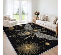 Generisch Alfombra vikinga de pelo corto misteriosa astrología, 160 x 230 cm, suave, fácil de limpiar, diseño de abeja, cuerpo celeste, lavable, antideslizante, pelo corto, suave, para salón