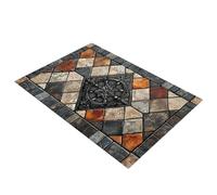 Generisch Alfombras retro para la sala de estar - Alfombras cuadradas para decoración del hogar, alfombra cuadrada antideslizante lavable de 51 x 81 cm para balcón, dormitorio, baño, cocina, comedor