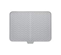 Generisch Alfombrilla de silicona para escurrir, 58 x 43 cm, color negro, borde de drenaje de cocina, base antideslizante con almohadilla para lavavajillas integrada, rampa inodora, bandeja para cajón