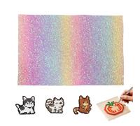 Generisch Alfombrilla para planchar con purpurina arcoíris, base resistente al calor, de poliuretano y polipropileno, alfombrilla de transferencia reutilizable para proyectos de cuentas, accesorios de