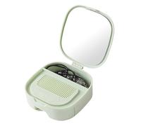 Generisch Almacenamiento de maquillaje portátil con espejos, espejo de viaje, espejo de maquillaje de viaje, estuche de almacenamiento de viaje, caja organizadora de cosméticos exquisita para madre