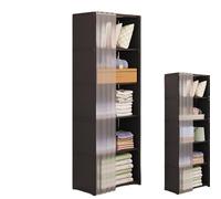 Generisch Almacenamiento de ropa - ligero no tejido Wardrobe with Metal Frame Shelves, Dress Organizer Closet | Compact Fabric Cupboard for Home Hallway Offices Camping Caravan