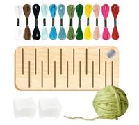 Generisch Almacenamiento para de bordar, soporte de bobina de madera con 15 compartimentos, soporte magnético para bobinas de de bordar, para entusiastas, aficionados, quilter, sala de
