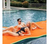 Generisch Almohadillas de agua flotantes, alfombrilla de espuma XPE para piscina, lago, canotaje, océano, cojín de diseño, para adultos, naranja, 3,5 m x 1,5 m x 3,3 cm