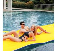 Generisch Almohadillas de agua flotantes, alfombrilla de espuma XPE para piscina, lago, canotaje, océano, cojín de diseño, para adultos, amarillo, 2,7 x 1,2 x 3,3 cm