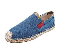 Generisch Alpargatas para hombre Transpirable Zapatos de tela Cómodas Slipper Slip On Zapatos de Lino Unisex Casual Zapatos de Verano Zapatos Planos Zapatos de Verano, A23 azul, 41 EU