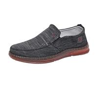 Generisch Alpargatas para hombre, transpirables, zapatos planos, cómodos, zapatos de lino, zapatos de verano, unisex, zapatos de tela, zapatos de ocio, B17 negro, 42 EU