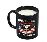 Generisch America Freedom Mug - Pottery Beaker, States Chalice for Water Use, Ceramic Drinking Cup with 250th Mark, Kitchen Supply, Historical Tankard for Milk Drink and Social Meeting
