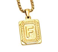 Generisch Amor Collar con colgante de inicial AZ, letra mayúscula, chapado en oro amarillo, pulsera textil de 55,8 cm con colgante, metal, Sin gemas