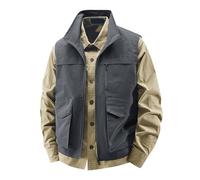 Generisch Anglerwest - Chaleco ligero para hombre, para exteriores, sin mangas, chaleco de caza, camping, chaleco de trabajo, transpirable, deportivo, multifunción, chaqueta fina de softshell con