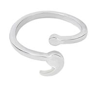 Generisch Anillo abierto de punto y coma con personalidad, anillo pequeño de plata para mujer, estilo versátil, tamaño plateado, 6 anillos para mano, A, Acero inoxidable, Sin piedras preciosas
