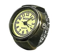 Generisch Anillo de buceo O para decir la hora, anillo de reloj, anillo redondo grueso, anillo ajustable de plata, anillo de joyería de reloj de moda anillos celta, talla única, Metal, Sin piedras