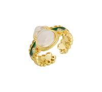 Generisch - Anillo de jade para mujer, diseño ligero, exquisito y de espíritu pequeño, hermoso y de alta calidad anillo de dedo lucha y deportes de duelo, talla única, Cobre, Sin piedras preciosas
