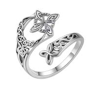 Generisch Anillo de nudo de bruja para mujer, anillo ajustable para el pulgar, joyería celta de aleación de zinc con nudo de bruja, anillo de tobillo abierto ajustable, 1, 1