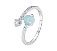 Generisch Anillo de ópalo de temperamento delicado con diamantes para mujer, con viento frío, personalidad simple, anillo índice, anillos de moda, talla única, Cobre, Sin piedras preciosas