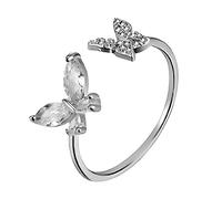Generisch Anillo de plata de ley con cuchara de mariposa: anillos para el pulgar de mujer con flores antiguas joyas regalos para mamá abuela pegatinas anillos, talla única, Metal, Sin piedras