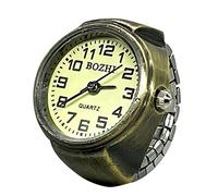 Generisch Anillo de reloj genuino para decir la hora, anillo de reloj, anillo redondo grueso, anillo ajustable de plata, joyería de reloj de moda, medias de anillo, talla única, Metal, Sin piedras