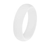 Generisch Anillo de silicona de 5,7 mm, joyería europea y americana para mujer, anillo para parejas, accesorios de emparejamiento, anillo deportivo con purpurina, anillos para niños (blanco, F)