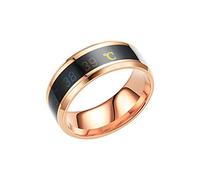 Generisch Anillo de temperatura corporal temperatura inteligente par de temperatura cambio de color anillos de acero lanzar bolos, talla única, Titanio, Sin piedras preciosas