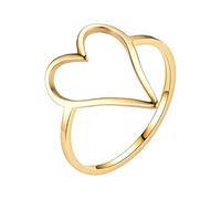 Generisch Anillo en forma de corazón de acero anillo liso femenino no pierde color acero inoxidable corte anillo en forma de corazón anillos viaje a través de la tierra media sombra guerra, 8, Metal,