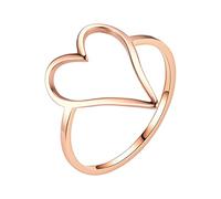 Generisch Anillo en forma de corazón de acero anillo liso femenino no pierde color acero inoxidable corte anillo en forma de corazón anillos viaje a través de la tierra media sombra guerra, 10, Metal,
