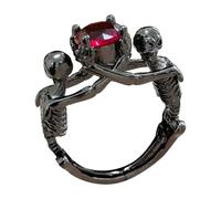Generisch Anillo gótico de caléndula crema con acabado redondo con espinilla creada, circonita cúbica, compromiso de promise boda para mujer, para mamá, amante de la plata, anillos de lazo, talla