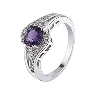 Generisch Anillo Joyería Chapado en Oro Color Anillo de Amor Simple Redondo Anillo de Piedra Carpeta Azul 4 Anillos, talla única, Cobre, Sin piedras preciosas