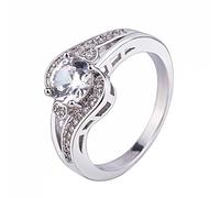 Generisch Anillo Joyería Chapado en Oro Color Anillo de Amor Simple Redondo Anillo de Piedra Carpeta Azul 4 Anillos, talla única, Cobre, Sin piedras preciosas