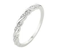 Generisch Anillo par simple masa zircon para hombres y mujeres anillos de mujer plata ancho, C, Cobre, Sin piedras preciosas