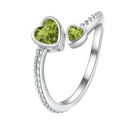 Generisch Anillo Verlobungsring Mädchen-Ring aus 925er-Sterlingsilber, Geburtsstein-Ringe für Frauen, verstellbar, offener Herz-Ring, Sternbild-Monats-, für Teenager-Mädchen, Tochter, Ringe Für (H,