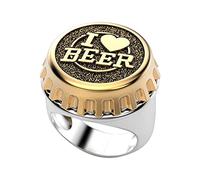 Generisch Anillos abiertos para cierre de botella de cerveza, anillo de joyería, regalo de cumpleaños, propuesta de novia, anillo de compromiso, anillos para hombres y animales, 7, Metal, Sin piedra