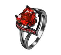 Generisch Anillos adaptadores para altavoces Colorido Oval Circonita elegante Anillo Streiner Joyería de zafiro Anillos Mujeres Moda Anillos de Circón Completo Diamante para Mujeres Tamaño 6 Cuarteto