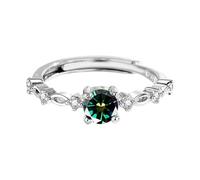 Generisch Anillos Canarios Joyería Imitación S925 Silver Platinum Plated Moissanite Ring Women's Ring D-ringe para bolsos, A, Cobre, Sin piedra preciosa