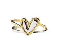 Generisch Anillos con piedras Anillo en forma de corazón, delicado regalo de anillo para hija y madre, anillo de amor para sus mujeres, en forma de corazón, moderno, sencillo, versátil, de los