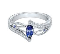 Generisch Anillos de decoración de cera, diseño de joyas brillantes, perfectos para compromisos, bodas y anillos, anillos de pareja con grabado, D, Aleación de cinc, Sin piedra preciosa