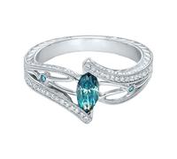 Generisch Anillos de decoración de cera, diseño de joyas brillantes, perfectos para compromisos, bodas y anillos, anillos de pareja con grabado, C, Aleación de cinc, Sin piedra preciosa