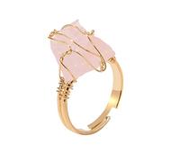 Generisch Anillos de gimnasia para interior ajustable anillos de piedras preciosas de alambre de cobre anillo envolvente irregular anillo de piedras preciosas de colores para mujeres y niñas anillos