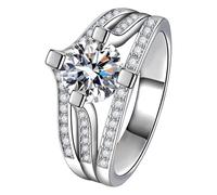 Generisch Anillos de plata 925 ajustable para mujer, plata de ley 925, anillo de compromiso para ella, aniversario, anillo de boda, anillos de silicona para mujer (oro, 7)