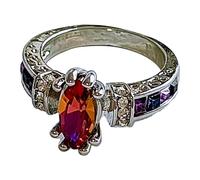 Generisch Anillos divididos para mujer, anillo de piedra natal, anillo de compromiso para mujeres, aniversario, boda, anillo de promesa para mujer, anillo de compromiso para mujer, anillos de rosa, 8