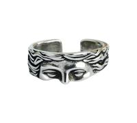 Generisch Anillos genuinos para hombres de mitología romana para mujer, medio anillo de moda, joyería de moda para cumpleaños y San Valentín, anillos con calavera, A, Metal, Sin piedras preciosas